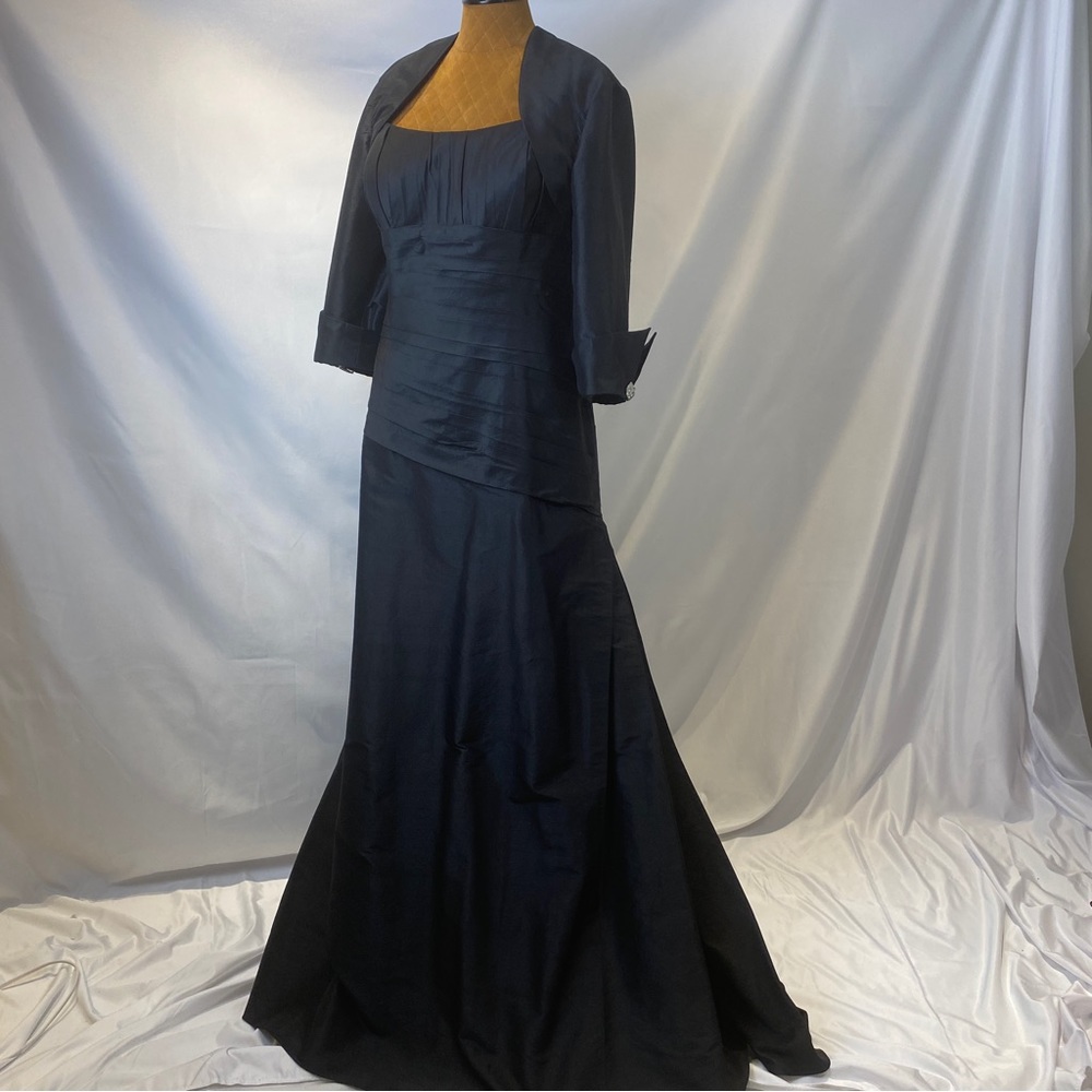 Classic and elegant silk evening gown with jacket perfect for especial occasion